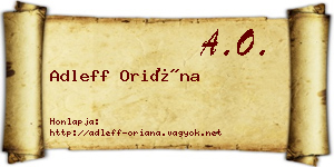 Adleff Oriána névjegykártya